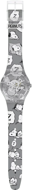 Swatch,Other 41mm,41mm,Plastic,Grey,Quartz,Tonneau,Transparent,SUOK137,SUOK137-015
