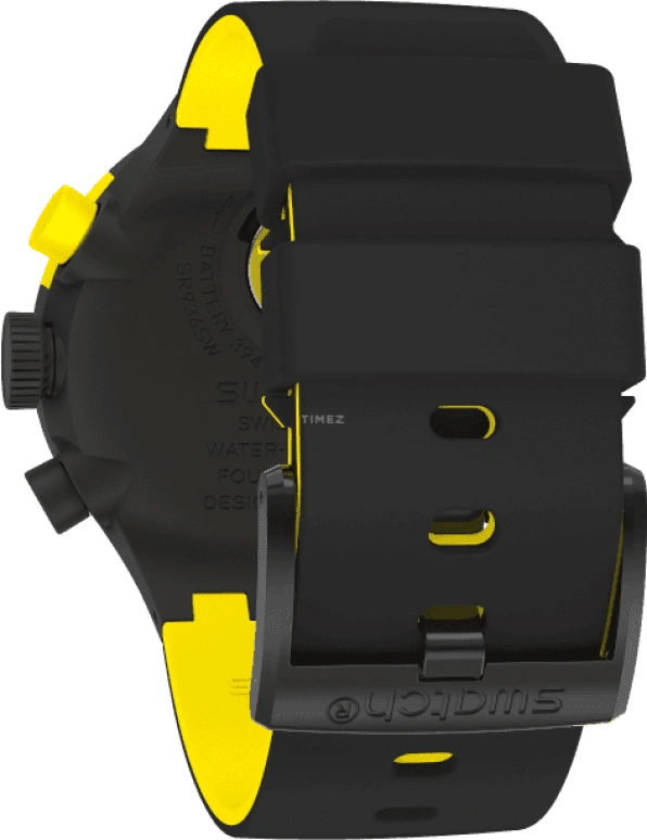 Swatch,THE BOLD 47mm,47mm,Plastic,Black,Sapphire,Crystal Glass,Closed,SB02B403