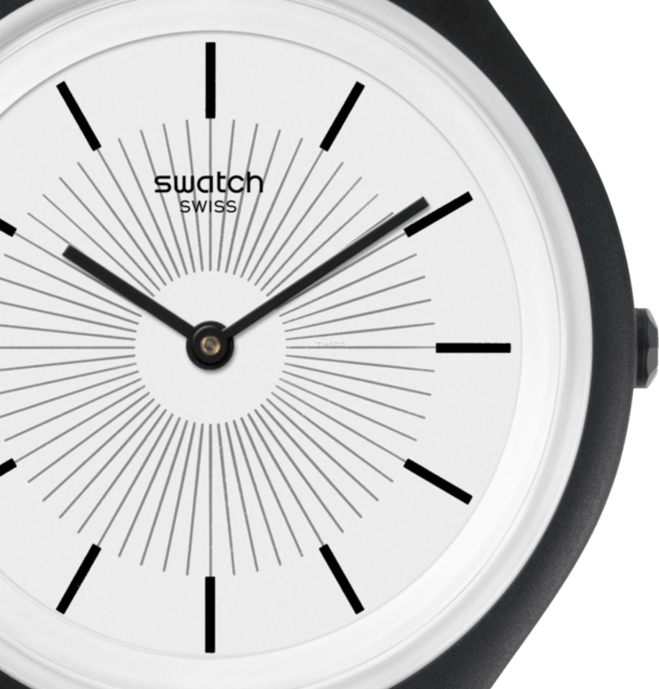 Swatch,SKIN 40mm,40mm,Plastic,White,Quartz,Sapphire,Crystal Glass,Tonneau,SVUB100