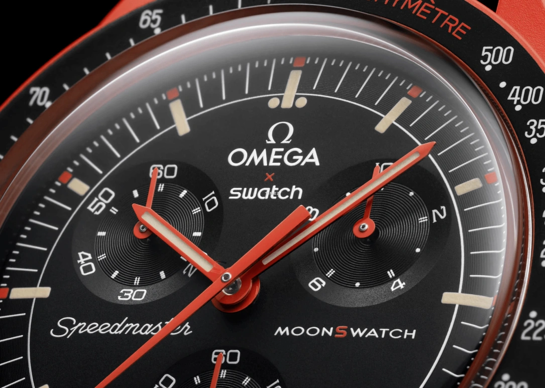 Swatch,MoonSwatch 42mm,42mm,Bioceramic,Black,Quartz,Chronograph,Bio-sourced,Glass,SO33O100