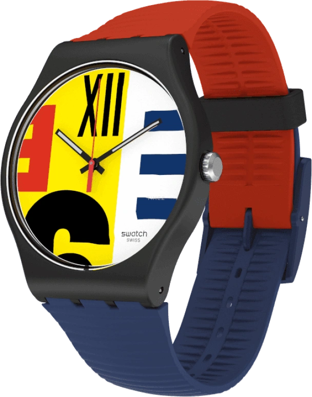 Swatch,Originals 41mm,41mm,Plastic,Multi-Color,Quartz,Round,Black,SUOB171