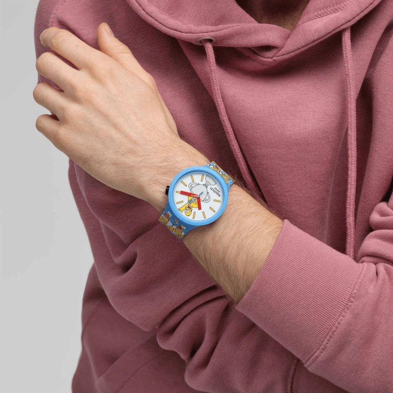 Swatch,THE SIMPSONS 47mm,47mm,Bio-sourced,White,Yellow,Quartz,Glass,Round,SB05Z100