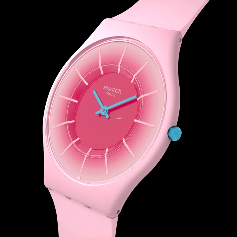 Swatch,Swatch Essentials 34mm,34mm,Bio-sourced,Pink Red,Quartz,Tonneau,Pink,SS08P110