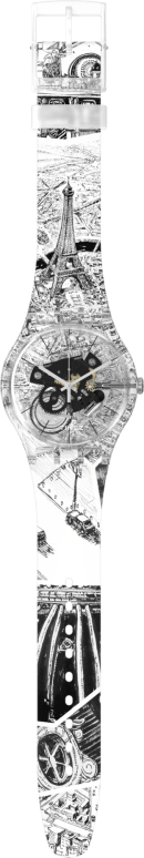 Swatch,Originals 41mm,41mm,Plastic,Grey,Skeleton,Quartz,Sapphire,Crystal Glass,Round,SUOK144,SUOK144-038