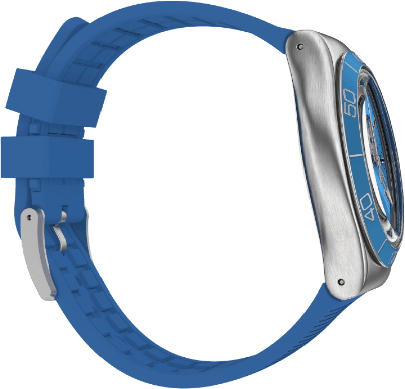 Swatch,IRONY 43mm,43mm,Stainless Steel,Black,Silver,Blue,Minutes,YVS485