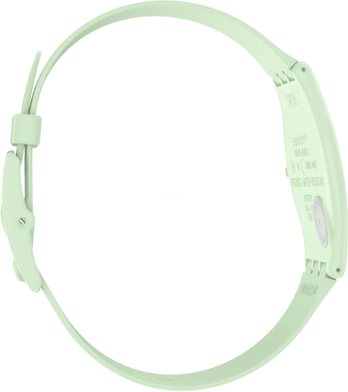 Swatch,SKIN 34mm,34mm,Ceramic,Green,Quartz,Round,Cyan,SS09G101