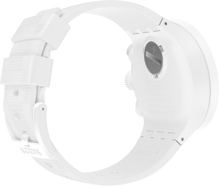 Swatch,THE BOLD 47mm,47mm,Plastic,White,Sapphire,Crystal Glass,SB02W400
