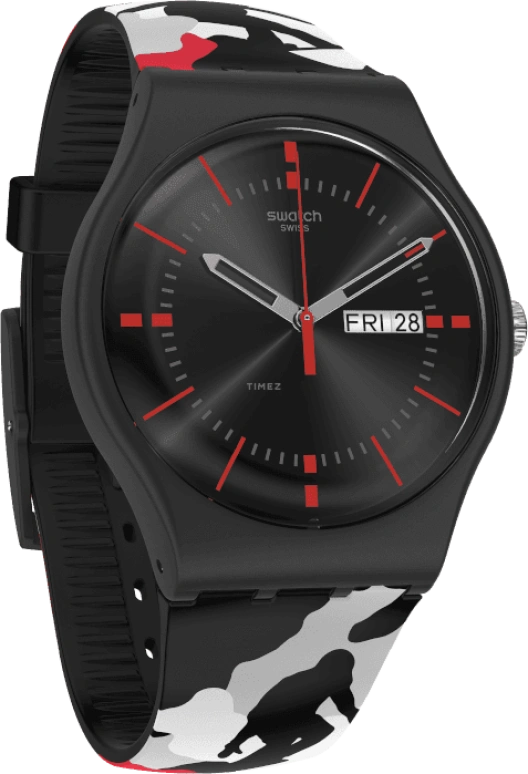 Swatch,Originals 41mm,41mm,Plastic,Black,SUOB714C