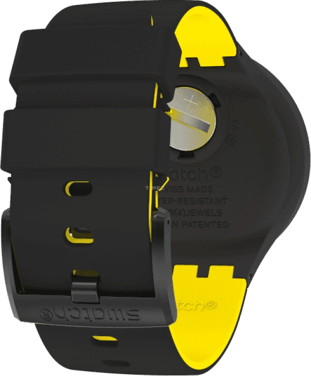 Swatch,THE BOLD 47mm,47mm,Plastic,Black,Sapphire,Crystal Glass,Closed,SB02B403