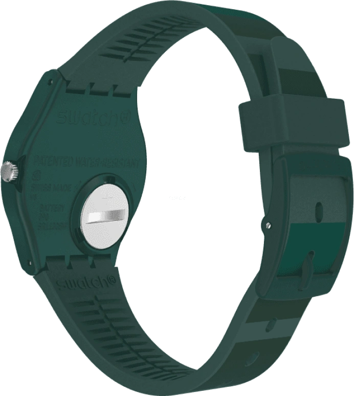 Swatch,Originals 34mm,34mm,Plastic,Green,Quartz,Day,Round,GG408
