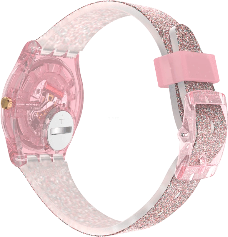 Swatch,Originals 34mm,34mm,Plastic,Pink,Sapphire,Crystal Glass,GP168