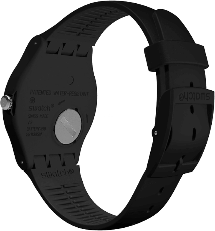 Swatch,Originals 41mm,41mm,Plastic,Black,Quartz,Date,Day,SUOB720