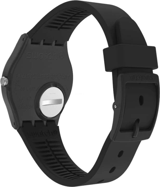 Swatch,Originals 39.20mm,39.20mm,Plastic,Black,Sapphire,Crystal Glass,Closed,GB757