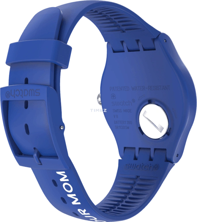 Swatch,Originals 41mm,41mm,Bio-sourced,White,Quartz,Round,Blue,SO29Z704