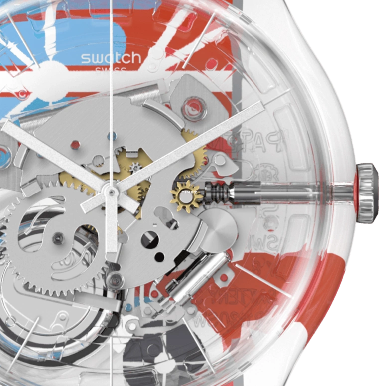 Swatch,Originals 41mm,41mm,Plastic,Transparent,Quartz,Round,SUOK145,SUOK145-019