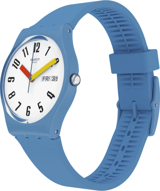 Swatch,Originals 34mm,34mm,Plastic,White,Quartz,Date,Day,GS703
