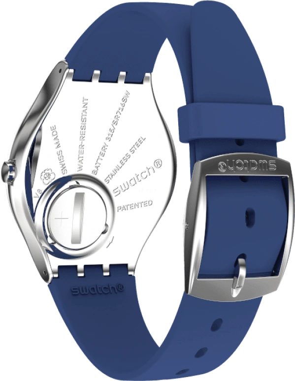 Swatch,SKIN 38mm,38mm,Blue,Sapphire,Crystal Glass,SYXS132