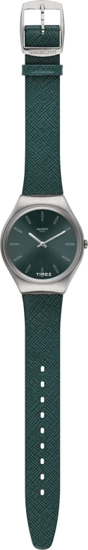 Swatch,SKIN 38mm,38mm,Stainless Steel,Green,Quartz,Tonneau,Silver,SYXS121
