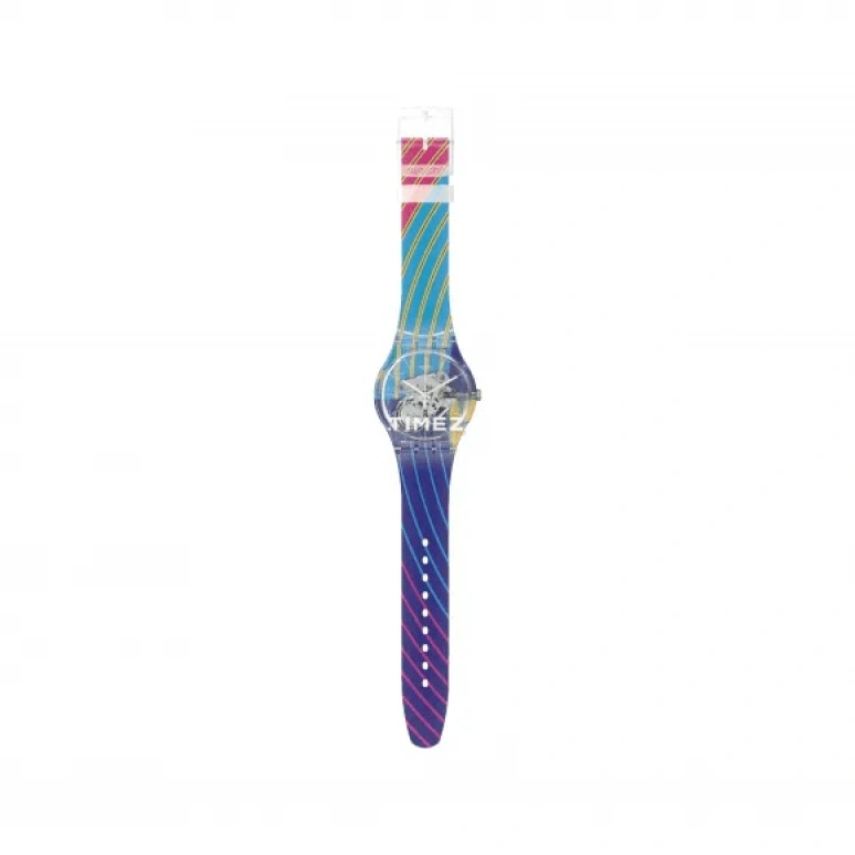 Swatch,Other 41mm,41mm,Plastic,Transparent,Quartz,Sapphire,Crystal Glass,Round,SUOK145,SUOK145-023