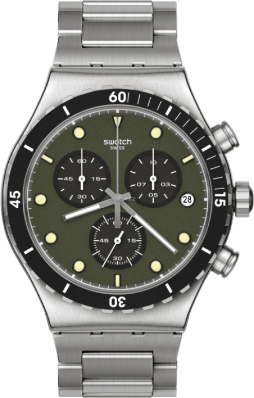 Swatch,IRONY 43mm,43mm,Stainless Steel,Green,YVS488G