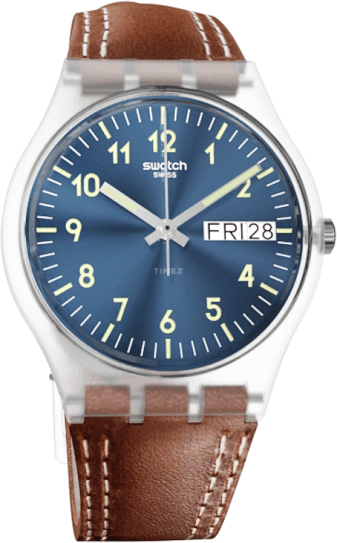 Swatch,Originals 34mm,34mm,Plastic,Blue,GE709