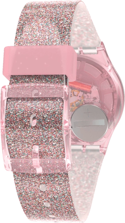 Swatch,Originals 34mm,34mm,Plastic,Pink,Sapphire,Crystal Glass,GP168