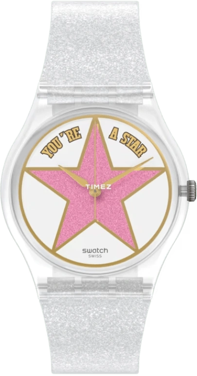 Swatch,Originals 34mm,34mm,Bio-sourced,Pink Red,White,Quartz,Round,Transparent,SO28Z108