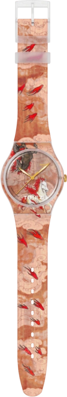 Swatch,Originals 41mm,41mm,Composite,Red,Brown,Multi-Color,Quartz,Round,Brown,SUOZ369