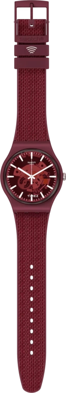 Swatch,Originals 41mm,41mm,Plastic,Red,Transparent,Quartz,Tonneau,Red,SVIR101,SVIR101-5300