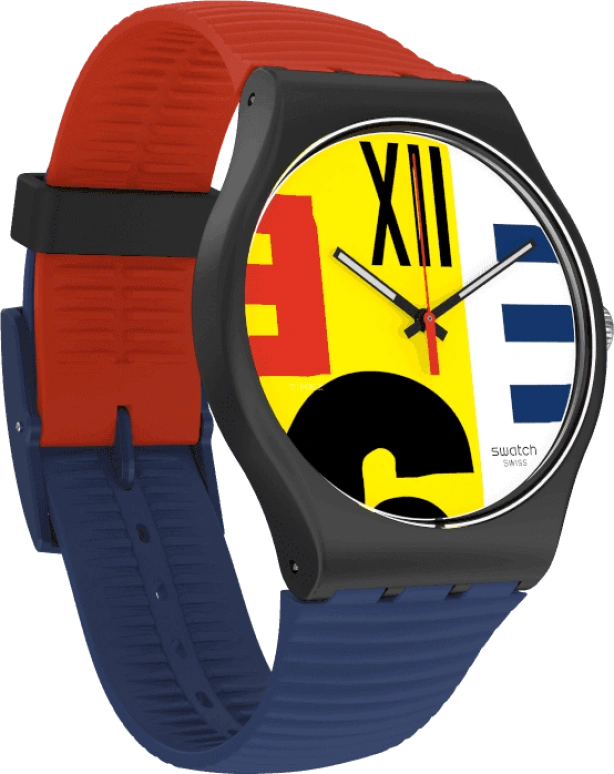 Swatch,Originals 41mm,41mm,Plastic,Multi-Color,Quartz,Round,Black,SUOB171