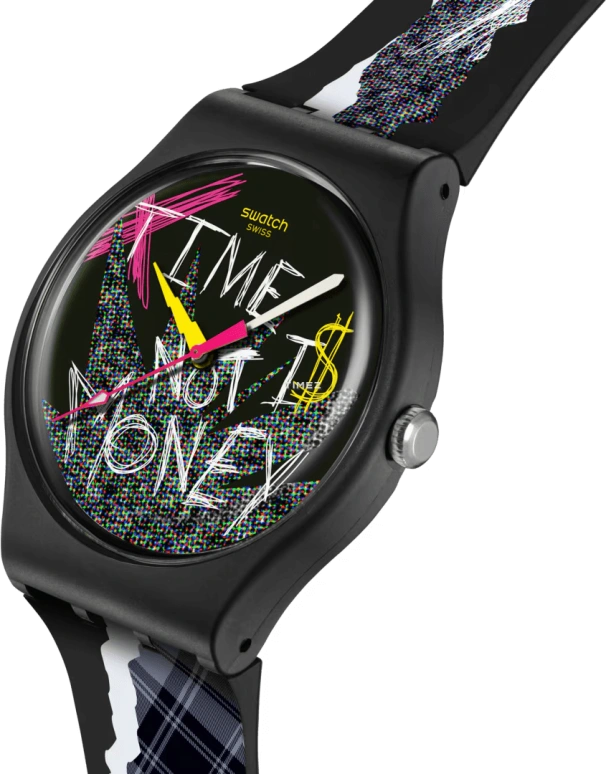 Swatch,NO RULES 41mm,41mm,Bioceramic,Multi-Color,White,Black,Quartz,Bio-sourced,Glass,Round,SO32B122,SO32B122-5300