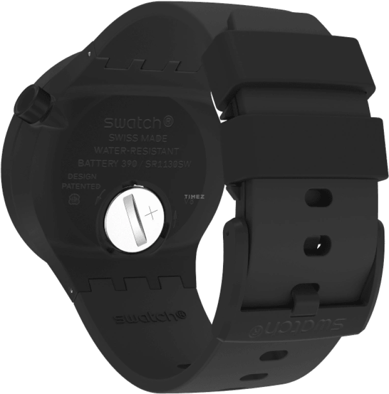 Swatch,Other 47mm,47mm,Bioceramic,Black,Skeleton,Quartz,Sapphire,Crystal Glass,Round,SB03B100