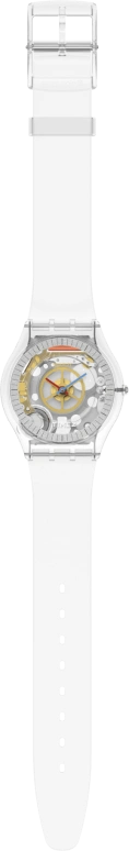 Swatch,CLEAR 34mm,34mm,Bio-sourced,Silver,Skeleton,Quartz,Sapphire,Crystal Glass,Round,SS08K109,SS08K109-S06