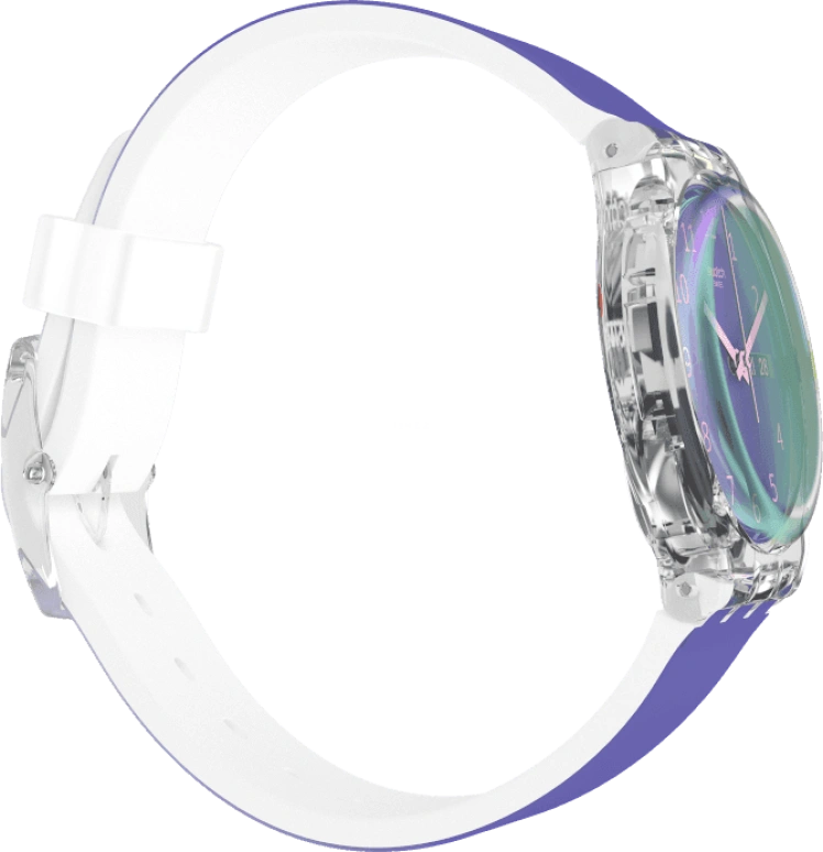 Swatch,Originals 34mm,34mm,Plastic,Purple,Green,Sapphire,Crystal Glass,GE718