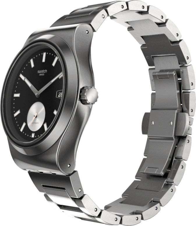 Swatch,IRONY 42mm,42mm,Stainless Steel,Black,Sapphire,Crystal Glass,Open,SY23S406G