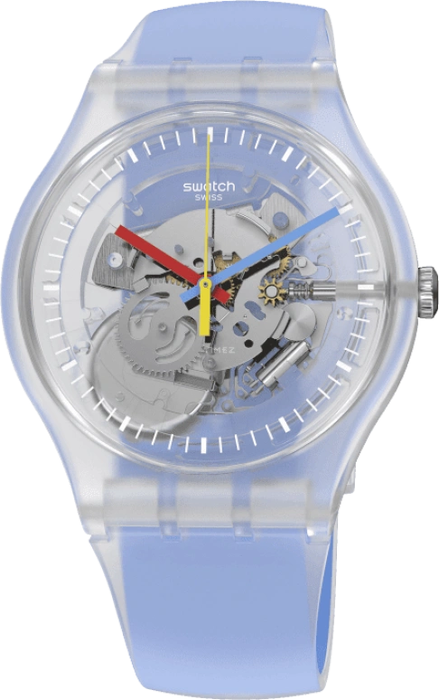Swatch,Originals 41mm,41mm,Plastic,Skeleton,Quartz,Round,Transparent,SUOK156