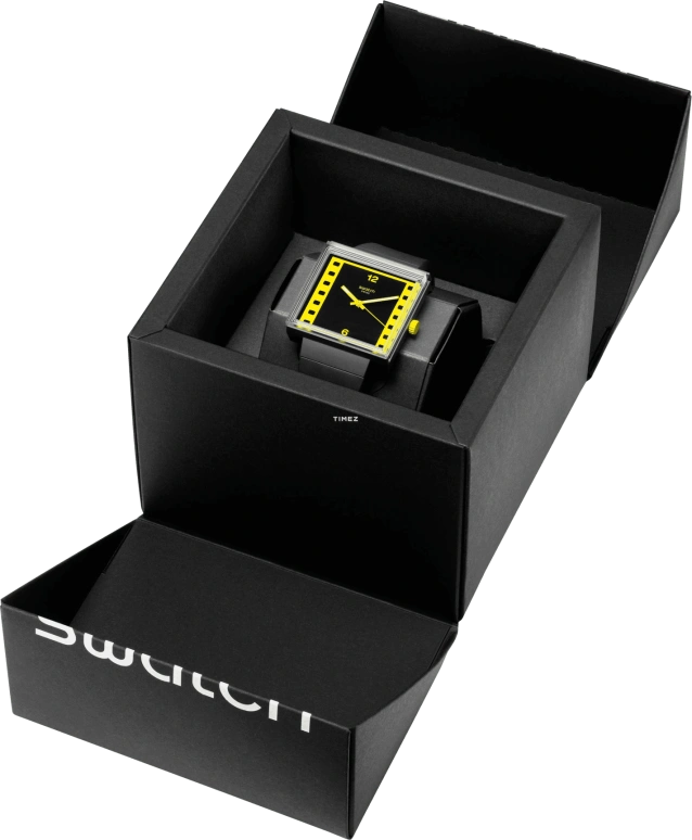 Swatch,Originals 41.80mm,41.80mm,Bioceramic,Black,Quartz,Square,SO34Z100