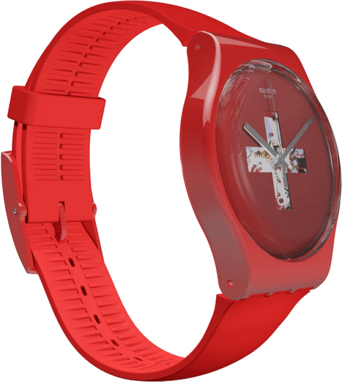 Swatch,Originals 41mm,41mm,Plastic,Red,SUOR106