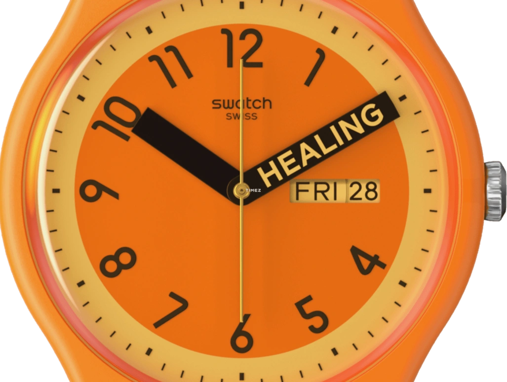 Swatch,Originals 41mm,41mm,Bio-sourced,Orange,Quartz,Date,Day,SO29O700