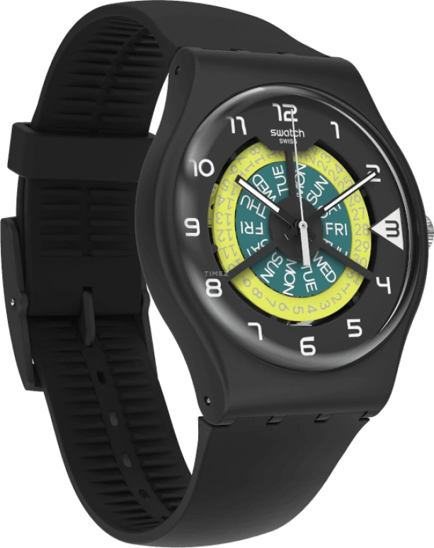 Swatch,Originals 41mm,41mm,Plastic,Black,Sapphire,Crystal Glass,Closed,SUOB732