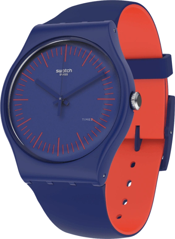 Swatch,Originals 41mm,41mm,Plastic,Blue,Sapphire,Crystal Glass,SUON146
