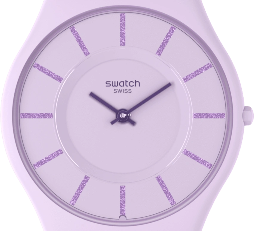 Swatch,Other 34mm,34mm,Bio-sourced,Purple,Quartz,Sapphire,Crystal Glass,Round,SS08V107