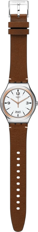 Swatch,IRONY 42.70mm,42.70mm,Stainless Steel,Silver White,Quartz,Day,Tonneau,YWS443