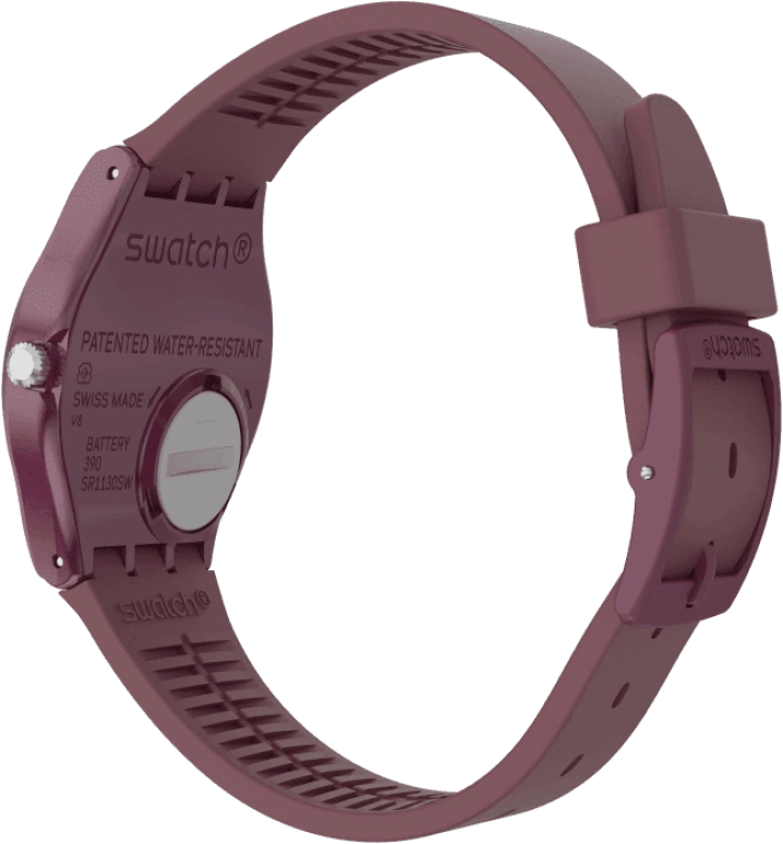 Swatch,Originals 34mm,34mm,Plastic,Purple Red,Closed,GR405