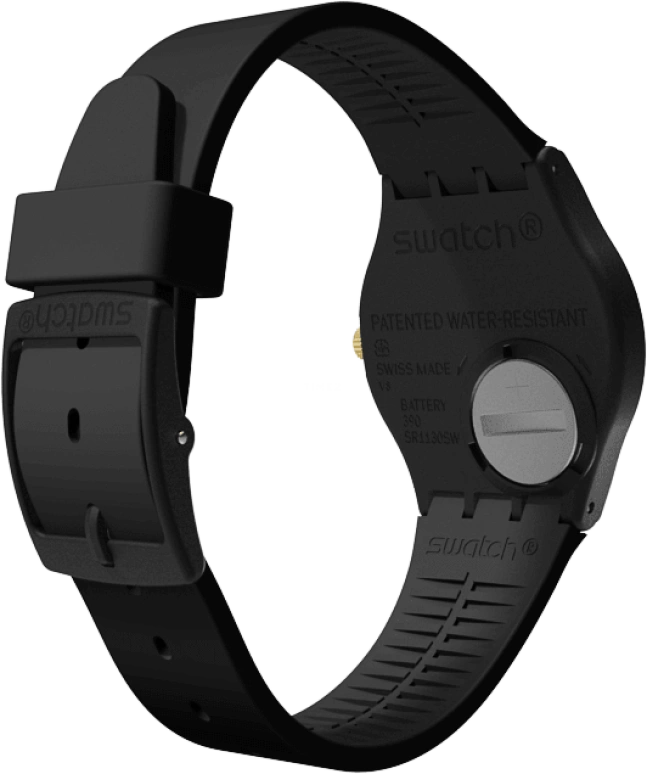 Swatch,Originals 34mm,34mm,Plastic,Black,Quartz,Round,GB274