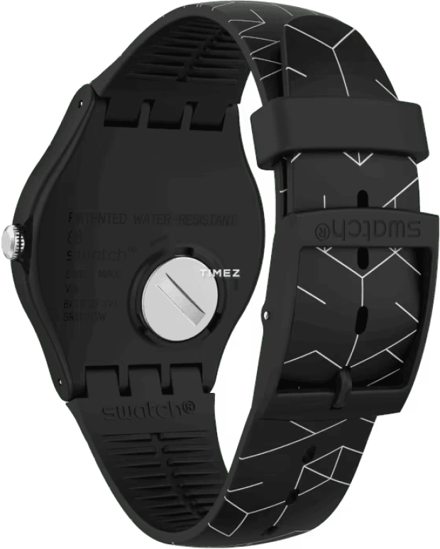 Swatch,Originals 41mm,41mm,Plastic,Black,Quartz,Sapphire,Crystal Glass,Round,SUOB161