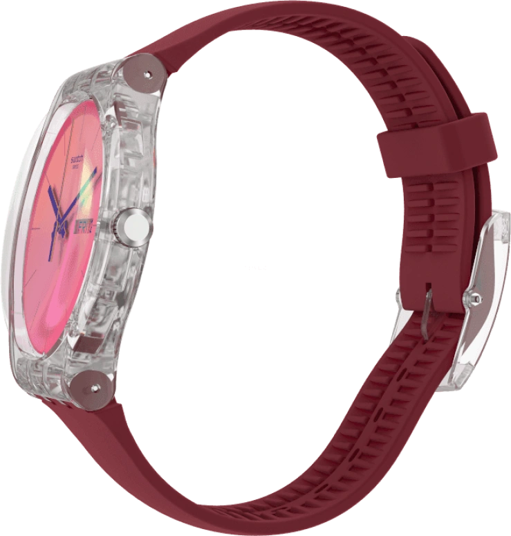 Swatch,Originals 41mm,41mm,Plastic,Pink,Sapphire,Crystal Glass,SUOK717