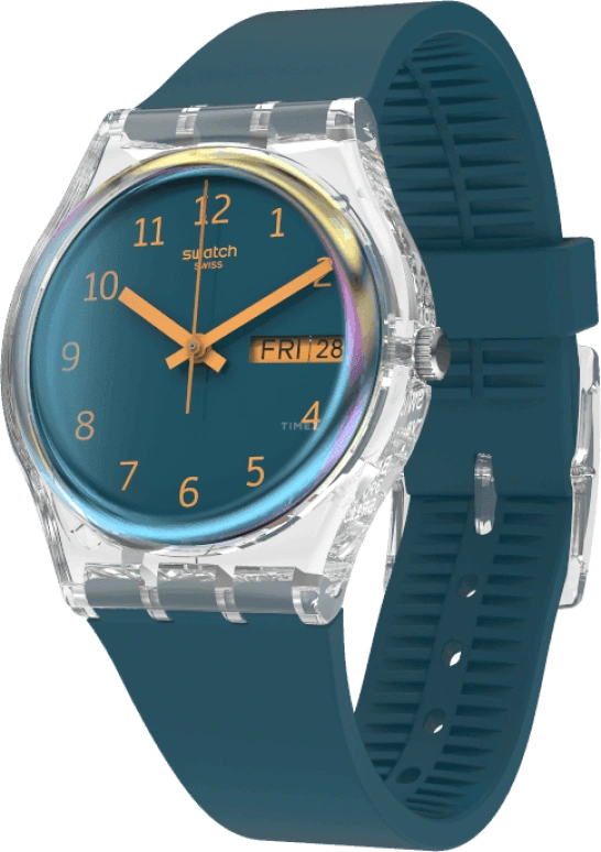 Swatch,Originals 34x39.20mm,34x39.20mm,Plastic,Coffee,Cyan,GE721