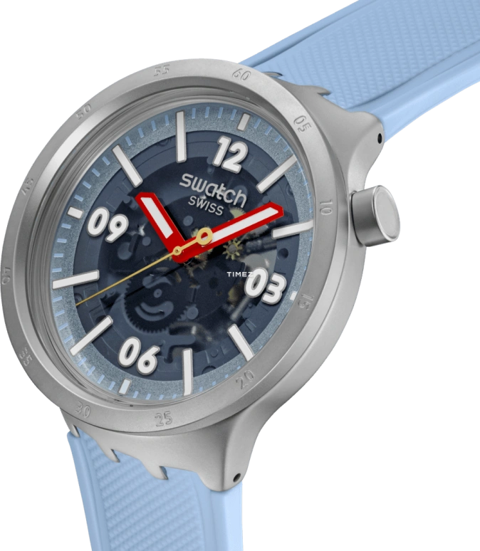 Swatch,THE BOLD 47mm,47mm,Stainless Steel,Blue,Quartz,Round,Gray,SB07S122