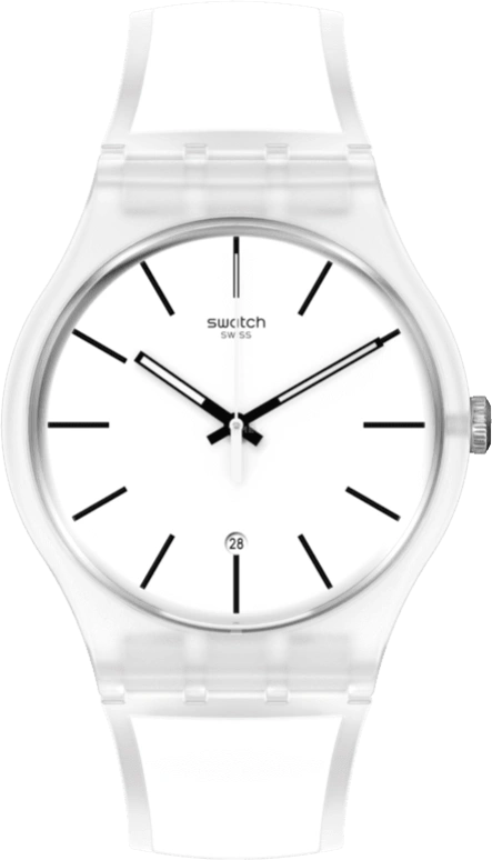 Swatch,Originals 41mm,41mm,Plastic,White,Quartz,Day,Round,SO29K401